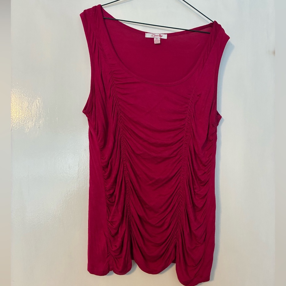 Zena Women's Ruched Tank Top - Deep Pink